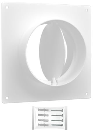 H&C Vent Connector Flange │ Air Ventilation Pipe Connectors for Ducting Flex Aluminium Tube PVC Duct Flexible Hose │ Wall Plate Backdraft Shutter Gravity Valve │ Tumble Dryer Extractor fan Conditioner