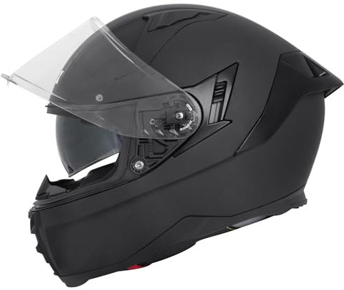 Zorax Hunter Matt Black L (59-60cm) Double Visor Full Face Motorcycle Motorbike Helmet ECE2206