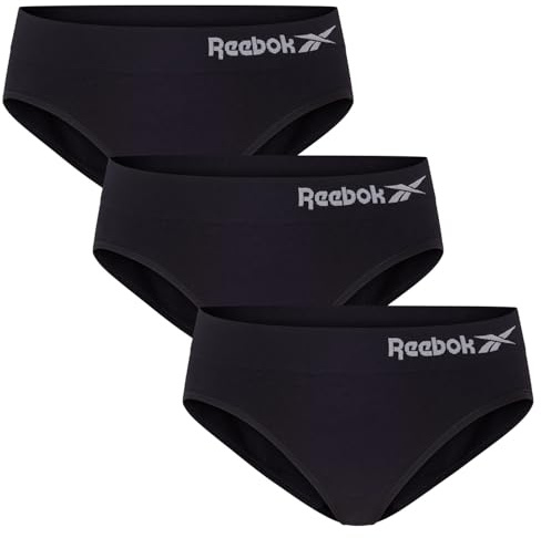 Reebok Womens Briefs Black 3 Pack Medium