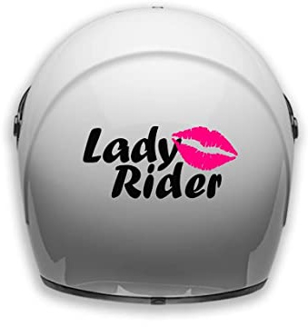 myrockshirt Lady Rider Motorrad Motorrad Frau Kussmund Helm Aufkleber motorradhelm Aufkleber Sticker Autoaufkleber