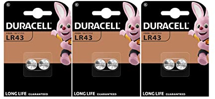 6 x Duracell LR43 186 V12GA (3 Blister mit 2 Batterien) 6 Batterien