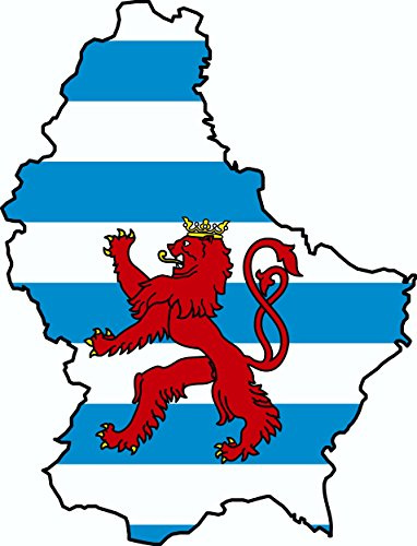 Aufkleber Luxemburg Landkontur 75 x 55 mm Hochwertige PVC-Folie Witterungsbeständig Kratzfest