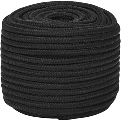 vidaXL Bootsseil Schwarz 12 mm 100 m Polypropylen