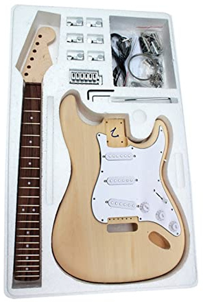 Fachmann E-Gitarren-Bausatz DIY 6-saitiges E-Gitarren-Kit Unfertig Mit Einem Kompletten Satz Zubehör Zur Selbstmontage Selbstbau Gitarrenkit