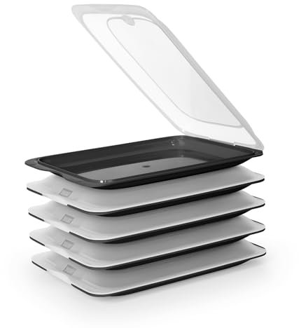 Porta Embutidos y Alimentos Sistema Fresh, Conservación Óptima de Lonchas en Nevera (5X Negro)