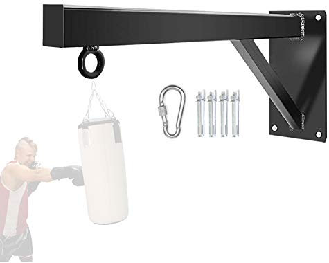 Boxsack-Halterung,robuste Boxsack-Wandhalterungen,robuste Boxsack-Wandhalterungen im Lieferumfang enthalten.Karabiner mit Schloss,Befestigungsschrauben,robuster Boxsack-Haken für Box-Fitness zu