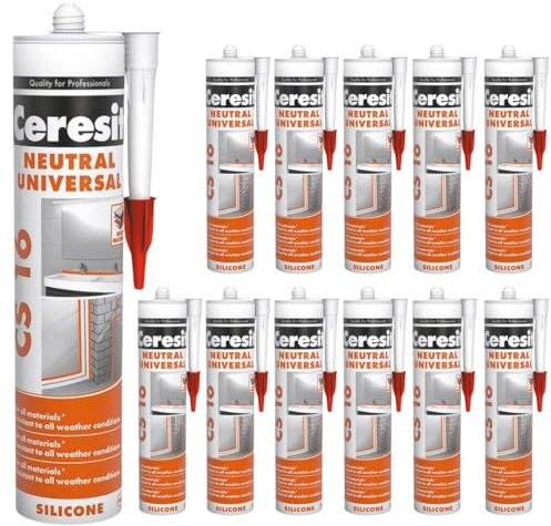 Neutral Silikon Weiß für Innen und Außen - Dichtstoff für Fassaden und Fensteranwendungen- Neutralvernetztendes SIlikon- Hohe Witterungsbeständigkeit - Präzisionsdichtstoff (12 x 280ml)