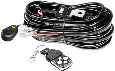 Willpower Stroboscopique Câblage à barres lumineuses LED Faisceau de Fil avec Relais et Interrupteur 12V 40A pour phare de travail hors route