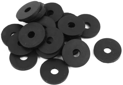 TOP-VIGOR 20Pcs Rubber Flat Washers, 18mm OD 5mm ID 2mm Thickness Heavy Duty Black Rubber Grommet Vibration Damping Pads Sealing Gasket Washers for Faucet Pipe Water Hose Fastener Bolt