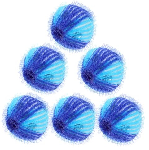 KITANDOVE 6pcs Reusable Laundry Balls for Pet Hair Removal Tangle Design Strong Hair Catching Power for Washing Machine and Laundry Dual Function