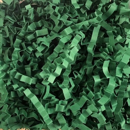 Zhzrche 50 g di carta velina increspata per imballaggi e riempitivi vuoti per cestini, carta velina di rafia, riempitivi per erba e scatole regalo, per decorazioni pasquali (verde scuro)