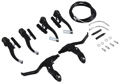 Okeeyseda Komplettes Fahrrad und Mountainbike Set, V Bremse + ÄUßEre Kabel + Hebel + Vorder und Radbremse Kabel Fahrrad Bremse ZubehöR