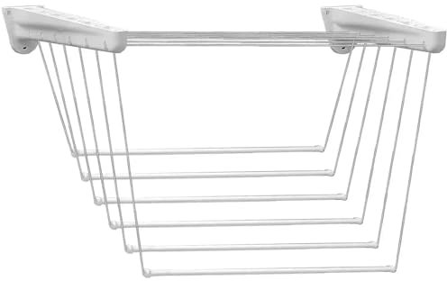 Sicignano | Stendibiancheria da Parete Soffitto Steed, Regolabile, Salvaspazio, Antiruggine, Diverse Misure Disponibili, Struttura Robusta in Plastica e Metallo Rivestito (160 cm)