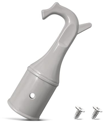 Gancio per Attico Universale 25 mm - Gancio per Attico 25mm per Asta di Apertura Finestre e Lucernari, Accessorio in Plastica Durevole con 2 Viti Incluse, Grigio, Semplice da Montare e Resistente