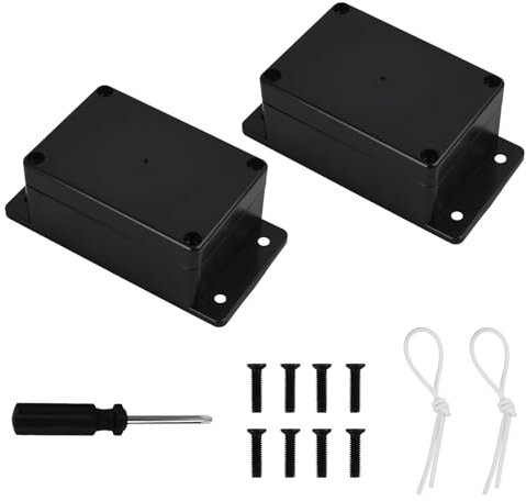 2 x Junction Box IP65 Waterproof ABS Junction Box Black 100 x 68 x 50 mm, Project Box Electronic Housing Plastic, Junction Box Surface-Mounted Junction Box, Connection Box, Surface-Mounted Box