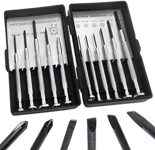 BondEron Juego de mini destornilladores y destornilladores de precisión 11 en 1, herramienta mecánica de precisión magnética para relojeros, reparación de gafas sobre la marcha