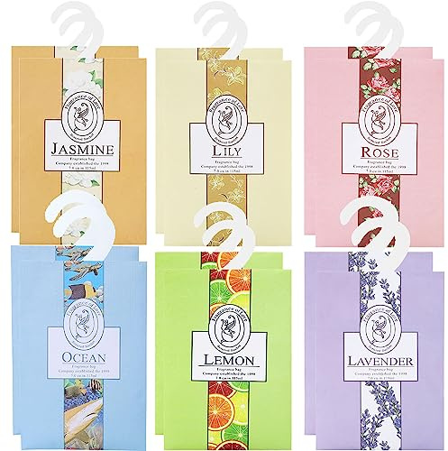 12PCS Duftsäckchen Kleiderschrank Dufterfrischer, Hanging Duft Beutel, Scent Tasche Garderobe Lufterfrischer, Schrankduft Frische, Schrankdeo Geruch Sachet für Closet, Auto, Schuhregal (12MULTI)
