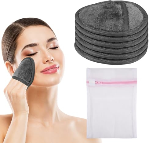 6 Pezzi Dischetti Struccanti Riutilizzabili, 13×10 cm Panno Detergente per Rimuovere il Trucco, Spugne di Cotone Struccanti Organiche, Riutilizzabili Tamponi Struccanti, per La Pulizia Del Viso