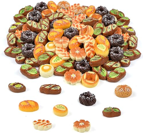 Vunanvu Lot de 110 mini aliments pour maison de poupée - Accessoires miniatures - Nourriture - Jouets de lutin - Accessoires miniatures pour la décoration de mini cuisines, maisons de poupée, sacs