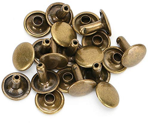HEEPDD 200 Rivets à Double Capuchon, Bouteilles de Clous Rondes Boutons de Jeans en Métal pour Chaussures Sacs Vêtements 10x10 Mm avec Bords Lisses (YELLOW)