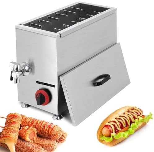 Corn Dog Fryer 21L Commercial Cheese Hot Dog Sticks Maker Machine Cheese Hot Dogs Sticks Frying Machine for Restaurant Store Home