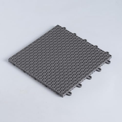 Suelo Entrelazado, Almohadilla Decorativas For Barandillas De Balcones Y Patios, Baldosas De PP, Alfombrillas De 25 X 25cm, Alfombrilla Modular Entrelazada con Acolchado(Grey,8 PCS)