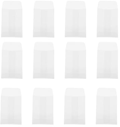 Healeved Pochettes Miniatures Transparentes 55 X 95 CM 50 Pièces en Papier Sulfurisé Semi-Transparent Enveloppes pour Cartes Étiquettes Volantes et Petits Bijoux Organisation et
