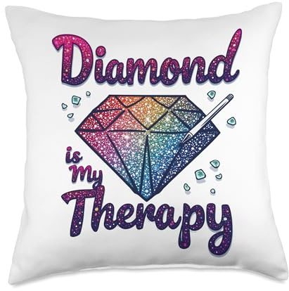 Diamonds Painting is My Therapy Creative Craft Joy Fun Throw Pillow