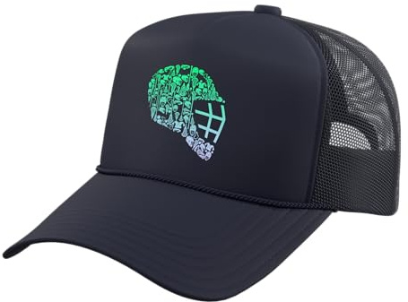 Boys Lacrosse Helmet Lacrosse Goalkeeper Stuff Mens Lacrosse Trucker Hat with Adjustable Mesh Back, Navy Blue