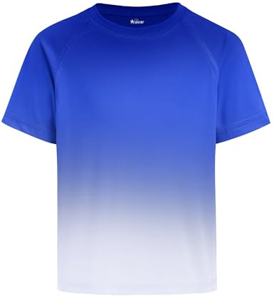 Arshiner UV Shirt Boys Short Sleeve Swim Shirts UPF 50+ Sun Protection Kids T-Shirt Summer Swim Shirt Crew Neck Quick-Drying Rash Guard for Beach Pool 5-12 Years