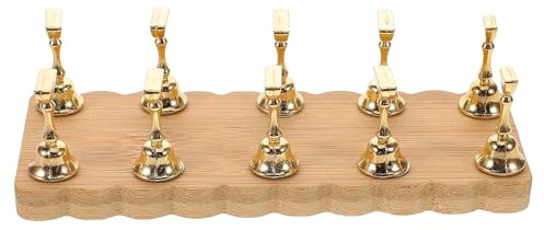 SOIMISS Présentoir Pratique des Ongles en Bois Naturel à Motif Floral, Double Base Stable 10 Supports Dorés pour Capsules, Support Portable pour Nail Art, Adapté aux Débutants et