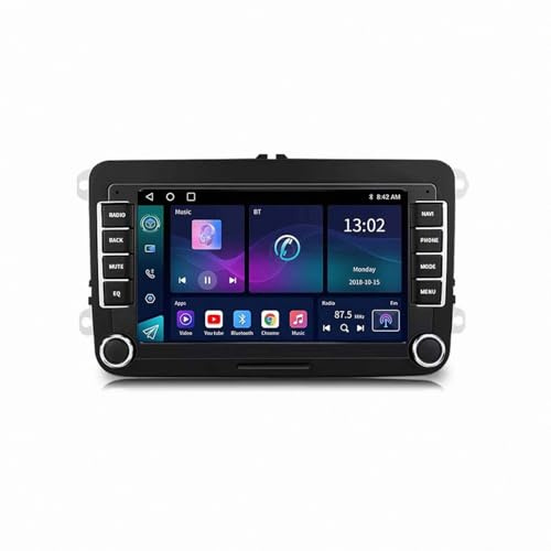 Carplay Display für VW Seat Altea XL Leon Alhambra Caddy Touch Display mit Navi, Bluetooth, GPS, WiFi, Am/Fm/RDS, Airplay, Super Link, GPS Navigation, 4 Kern 1G+16G