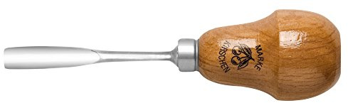KIRSCHEN Werkzeuge 5627008 | Kerbschnitzbeitel mit Birnenheft Stich 6, gekröpft & flacher Höhlung - 8mm