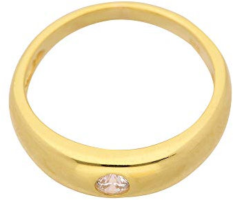 Gold Anhänger Taufring 14 k 585 Gelbgold mit Zirkonia Ø 1.12 cm