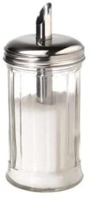 APS 40506 Zuckerdosierer, Ø 7,5 cm, Höhe 17 cm, 320 ml, Behälter aus Glas, Schraubdeckel aus Edelstahl