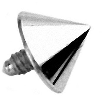 Piercingfaktor Dermal Anchor Piercing Skin Diver Anker Aufsatz Kugel Aufsatzkugel Ball Flach Titan Stecker mit Spike Spitze Silber 1,6mm x 3x3mm