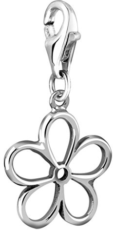 Nenalina Blume Karabiner Charm Anhänger Bettelarmband 925 Silber