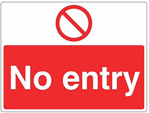 400mmx300mm No Entry Sign Rigid Plastic