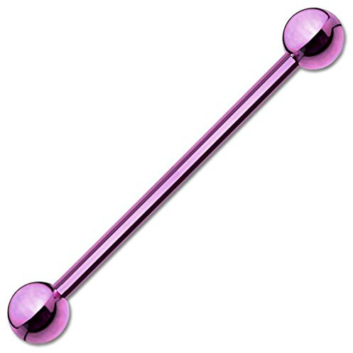 viva-adorno 1,6 x 38 x 5mm Barbell Piercing Stab Industrial Ohrpiercing Cartilage Stecker Hantel Edelstahl beschichtet Z310i