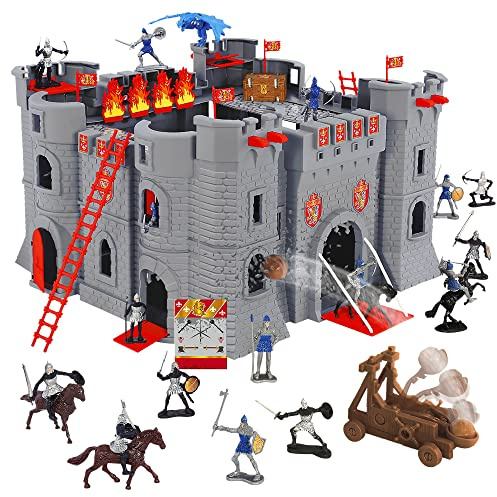 STARLUX 404002 Le Château Noir Ritter Ritterburg-Ritterfiguren-Die Schwarze Burg, Grau, 40 x 40 x 24 cm