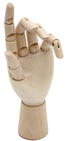 Paintersisters Gliederhand, 18 cm Links, Holzhand beweglich, Modellhand Mannequin Handmodell Zeichenpuppe