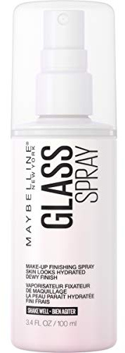Maybelline New York Facestudio GlassSkin Makeup Finishing Hydrating Dewy Glossy Finish All Day Wear Use After Makeup Application or On Its Own, Glass Skin Spray, 3.4 Fl Oz