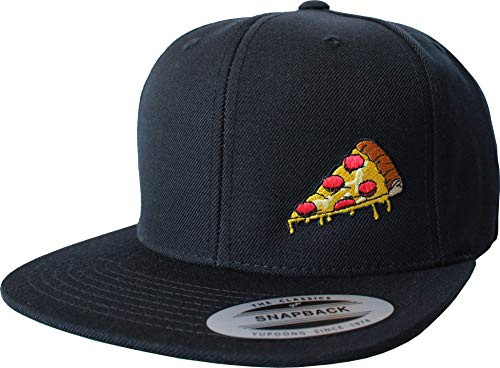 Baddery Cap Flexfit Snapback - „Pizza Slice“ - Bestickte Kappe | Bestickte Kappe für Herren & Damen - Koch & Streetwear Fun