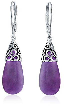 Boucles D'Oreilles Pendantes De Style Western Boho En Argent Sterling 925 Avec Des Pierres Précieuses Vertes, Bleues, Noires Et Violettes. Plus De Pierres De Naissance
