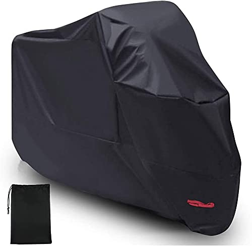 Motorcycle Cover Waterproof Outdoor MAYHOUR Motorbike Scooter Cover Water Dust UV Protective for Outside Storage Indoor Scooter Covers with Lock Holes PU coating Elastic Hems and wind buckle