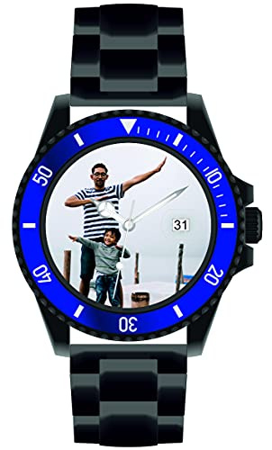 memories Uhr mit Bild personalisierte Uhr mit Foto 40mm Edelstahl Armband Fotouhr
