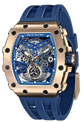 Tsar Bomba Herrenuhr Automatik Uhren Herren Herrenuhren Armbanduhr | für Herren Wasserdicht Chronograph m?nner Eleganz Edelstahlgehäuse/Kohlefaser/Diamantgehäuse/Harz