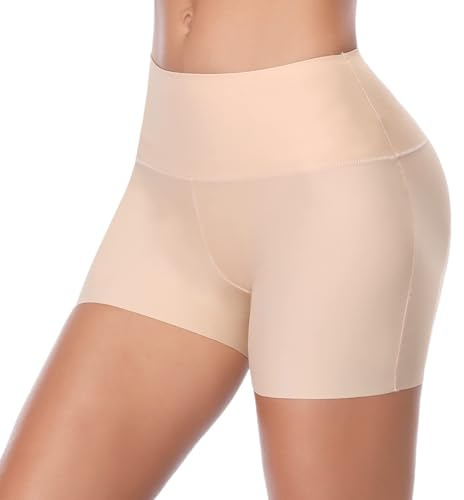 Joyshaper Damen Unterhose Unter Rock Kurz Hose Yoga Shorts Boxershorts Nahtlose Boyshort Miederhose Unter Rock Kleid Hose oder Zuhause Beige M