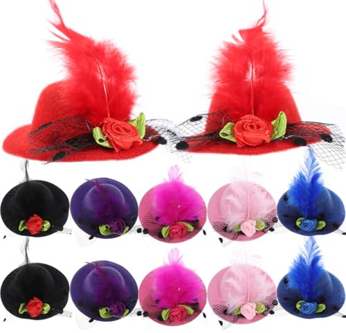 TOYANDONA Mini Hut Haarclip 12 Stück Kinder Haarspange Mit Clip Niedlicher Top Hat Haarschmuck Für Alltag Geburtstag Weihnachten Und Party Für Verschiedene Frisuren