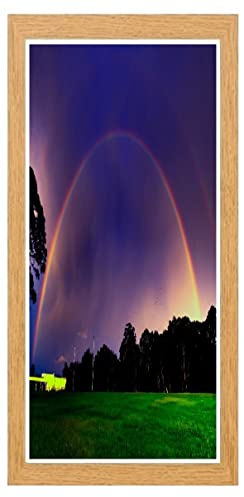 Oak Flat Photo Frame Panoramic Real Wood Picture Frame Acrylic Glass Poster Frame Portrait Landscape Wall Hanging 400mm x 200mm